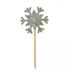 Cupcakes topper snowflake, 12 pieces