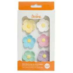 Fleurs comestibles en sucre décoratif, grandes