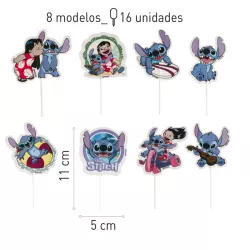 16 cake toppers from Stitch