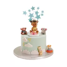 Baptism Figurine - girl & bunny