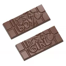 Schokoladenform Tafel "It's a boy/It's a girl"