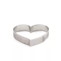 Perforierter Tarte- und Quichering Herz Ø 10 cm, Höhe 2 cm