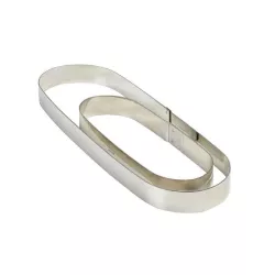 Anello ovale per tarte e quiche Ø 18 cm, altezza 2 cm