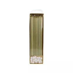 Candele extra lunghe, dorate, 16 pezzi