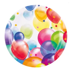 Piatti di carta Palloncini Ø 23 cm, 8 pezzi per feste di compleanno