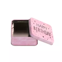 Happy Birthday gift tin, 87 x 87 x 40 mm