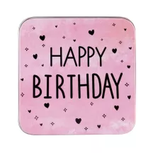 Happy Birthday gift tin, 87 x 87 x 40 mm