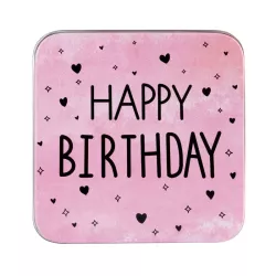 Happy Birthday gift tin, 87 x 87 x 40 mm