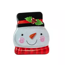 Boîte à biscuits visage de bonhomme de neige - 137 x 99 x 51 mm