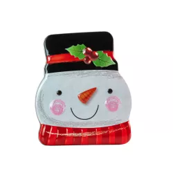 Cookie tin snowman face - 137 x 99 x 51 mm