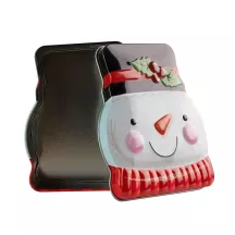 Scatola per biscotti Faccia di Pupazzo di neve - 137 x 99 x 51 mm