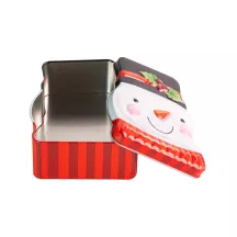 Cookie tin snowman face - 137 x 99 x 51 mm
