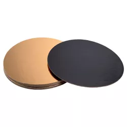 Cake base gold/black round, Ø 30 cm, 50 pieces
