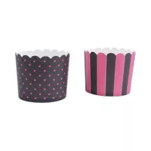 Cupcake molds black and pink, 12 pieces
