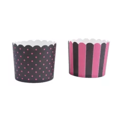 Cupcake molds black and pink, 12 pieces