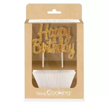 Cupcakes-Förmchen mit Birthday-Topper, 24 Stück