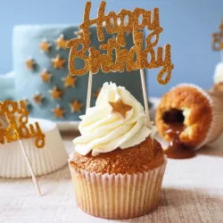 Stampi per cupcake con topper di compleanno, 24 pezzi
