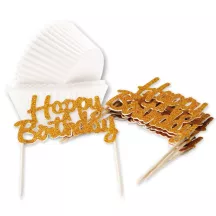 Cupcakes-Förmchen mit Birthday-Topper, 24 Stück