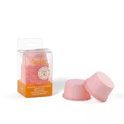 25 pink ruffle baking cups