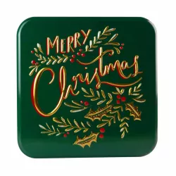 Cookie tin Merry Christmas, 170 x 170 x 63 mm