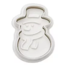 Snowman cookie cutter with ejector