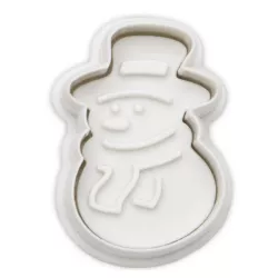 Snowman cookie cutter with ejector