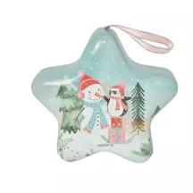 Boîte à biscuits étoile bonhomme de neige, 125 x 125 x 45 mm