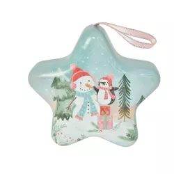 Boîte à biscuits étoile bonhomme de neige, 125 x 125 x 45 mm