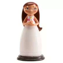 Figurine de communion fillette avec bougie