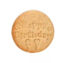 Tagliabiscotti con espulsore «Happy Birthday» Ø 7 cm