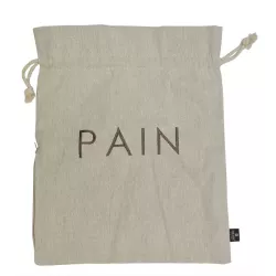Bread bag beige with zipper and drawstring