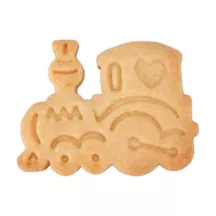 Locomotive cookie cutter with ejector and embossing