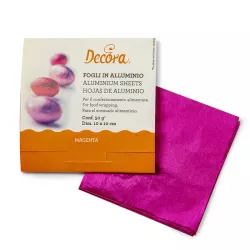 Petites feuilles d'emballage en aluminium Magenta