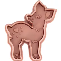 Cookie cutter deer with ejector and embossing