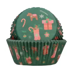 Astucci per cupcake Merry Christmas, 48 pezzi