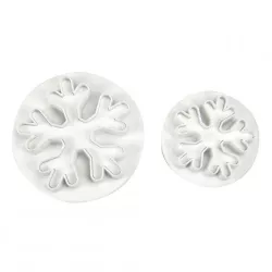 Snowflake cutter with ejector, 2 pieces