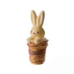 Chocolate mold bunny in Easter basket
