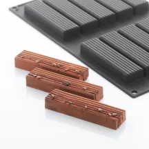 Silikonbackform Riegel gerillt, 10 Stück