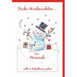 Weihnachtskarte Schneemann