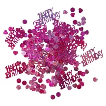 Mix di Coriandoli Happy Birthday Metallic Rosa, 15 g