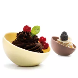 Moule à chocolat demi-sphère Ø 5 cm avec socle, 5 pièces