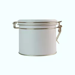 Guetzli tin round with swing top, white Ø 102 x 90 mm