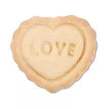 Heart cookie cutter with ejector, with LOVE embossing