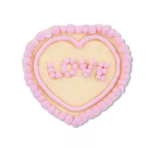 Heart cookie cutter with ejector, with LOVE embossing