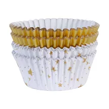 Cupcake Förmchen Goldene Sterne, 60 Stück