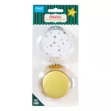 Cupcake molds golden stars, 60 pieces