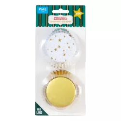 Cupcake Förmchen Goldene Sterne, 60 Stück