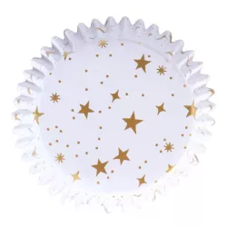 Cupcake molds golden stars, 60 pieces