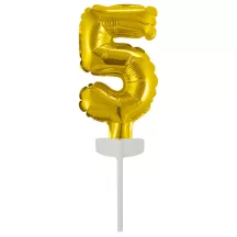 Cake Topper Zahl 5 Gold