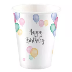 Bicchieri di carta Party Balloon, 250 ml, 8 Stück